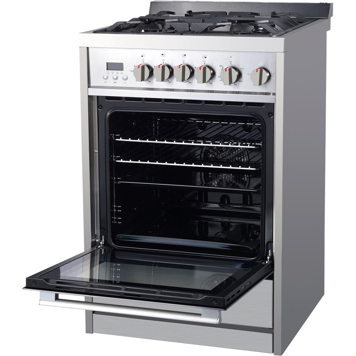 Galanz 24 in. Gas Slide-In Range in Stainless Steel (GL1FR24ASSAGN)