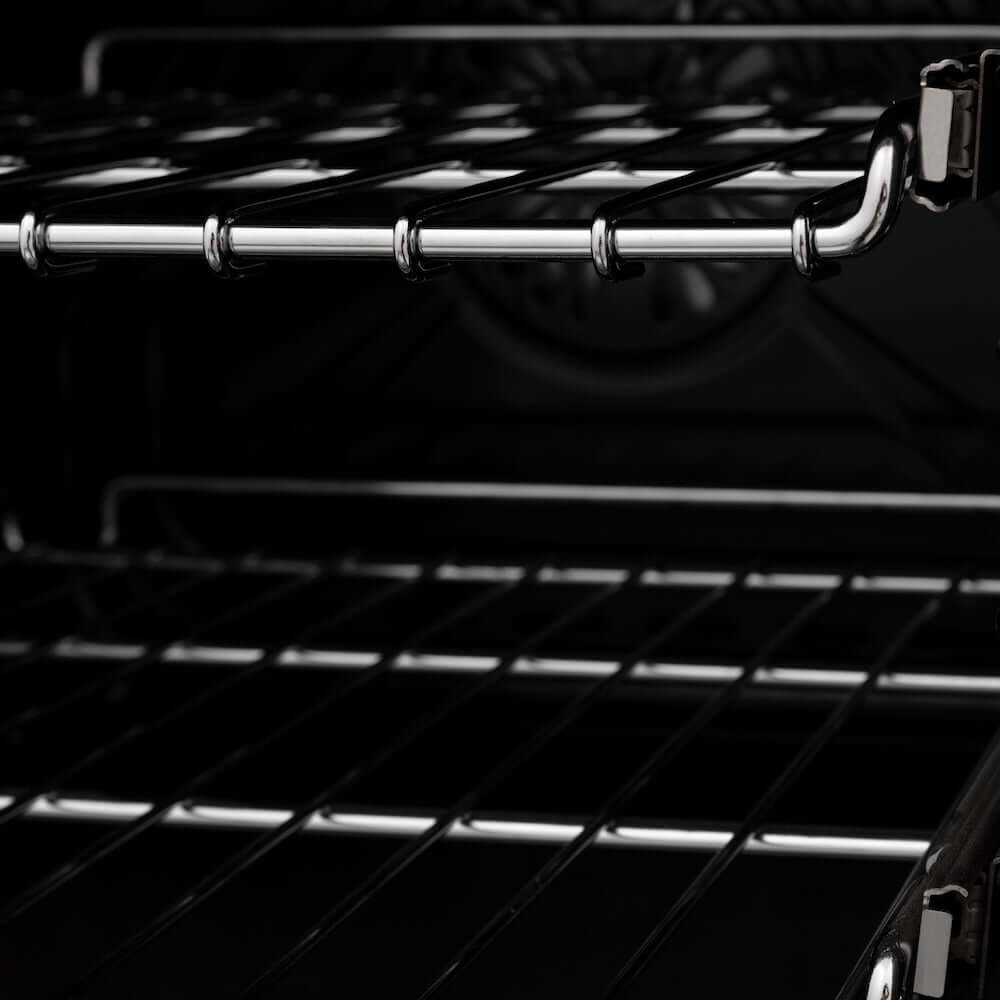 ZLINE 24 in. Professional Dual Fuel Range in Black Stainless Steel with Brass Burners (RAB-BR-24)