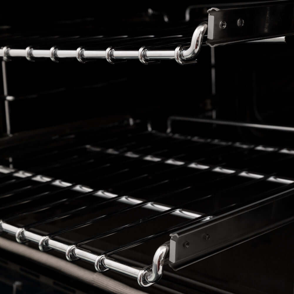 ZLINE 24 in. Professional Dual Fuel Range in Black Stainless Steel with Brass Burners (RAB-BR-24)