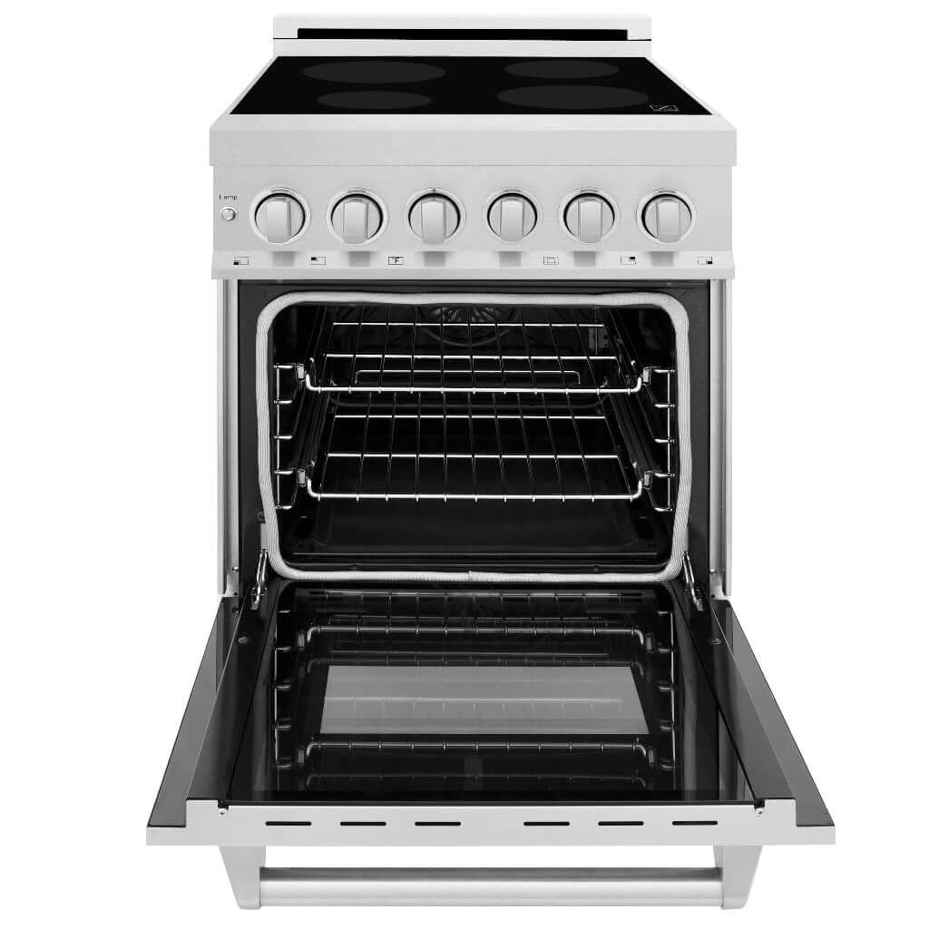 ZLINE 24 in. 2.8 cu. ft. Induction Range with a 4 Element Stove and Electric Oven in Fingerprint Resistant Stainless Steel (RAINDS-SN-24)