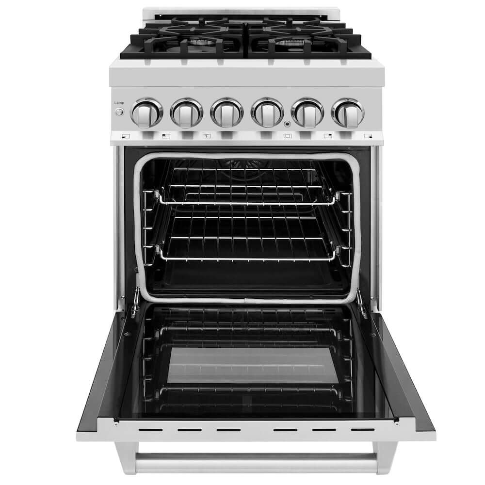 ZLINE 24 in. 2.8 cu. ft. Dual Fuel Range with Gas Stove and Electric Oven in Stainless Steel (RA24)