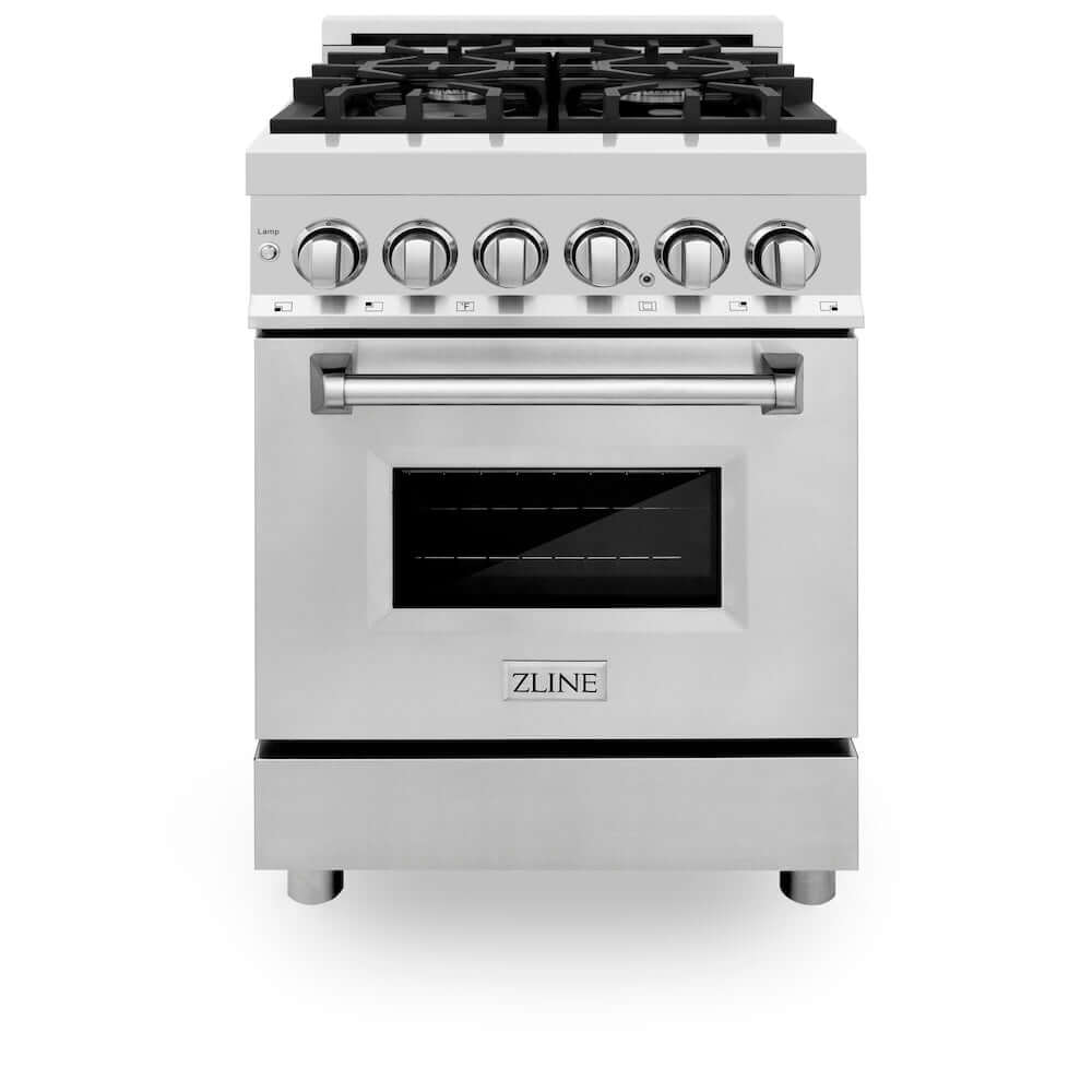 ZLINE 24 in. 2.8 cu. ft. Dual Fuel Range with Gas Stove and Electric Oven in Stainless Steel (RA24)