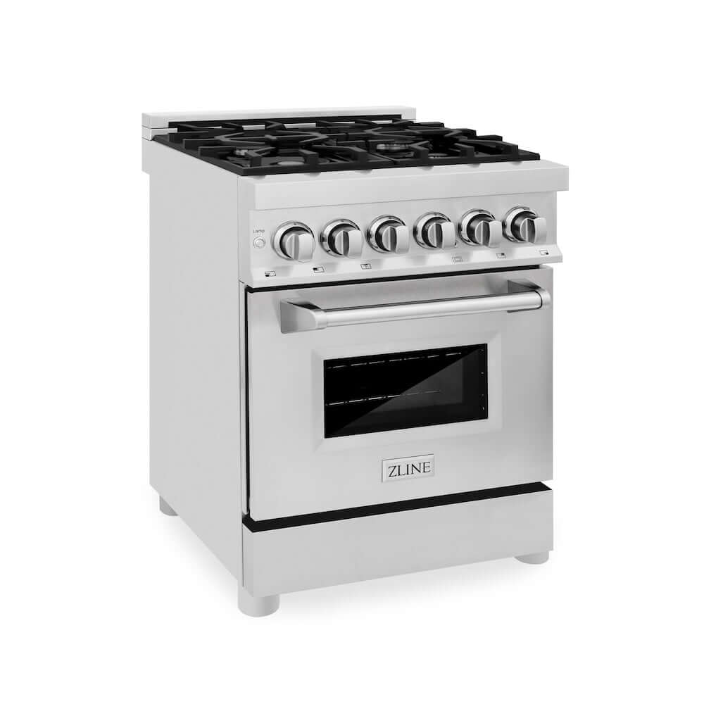 ZLINE 24 in. 2.8 cu. ft. Dual Fuel Range with Gas Stove and Electric Oven in Stainless Steel (RA24)