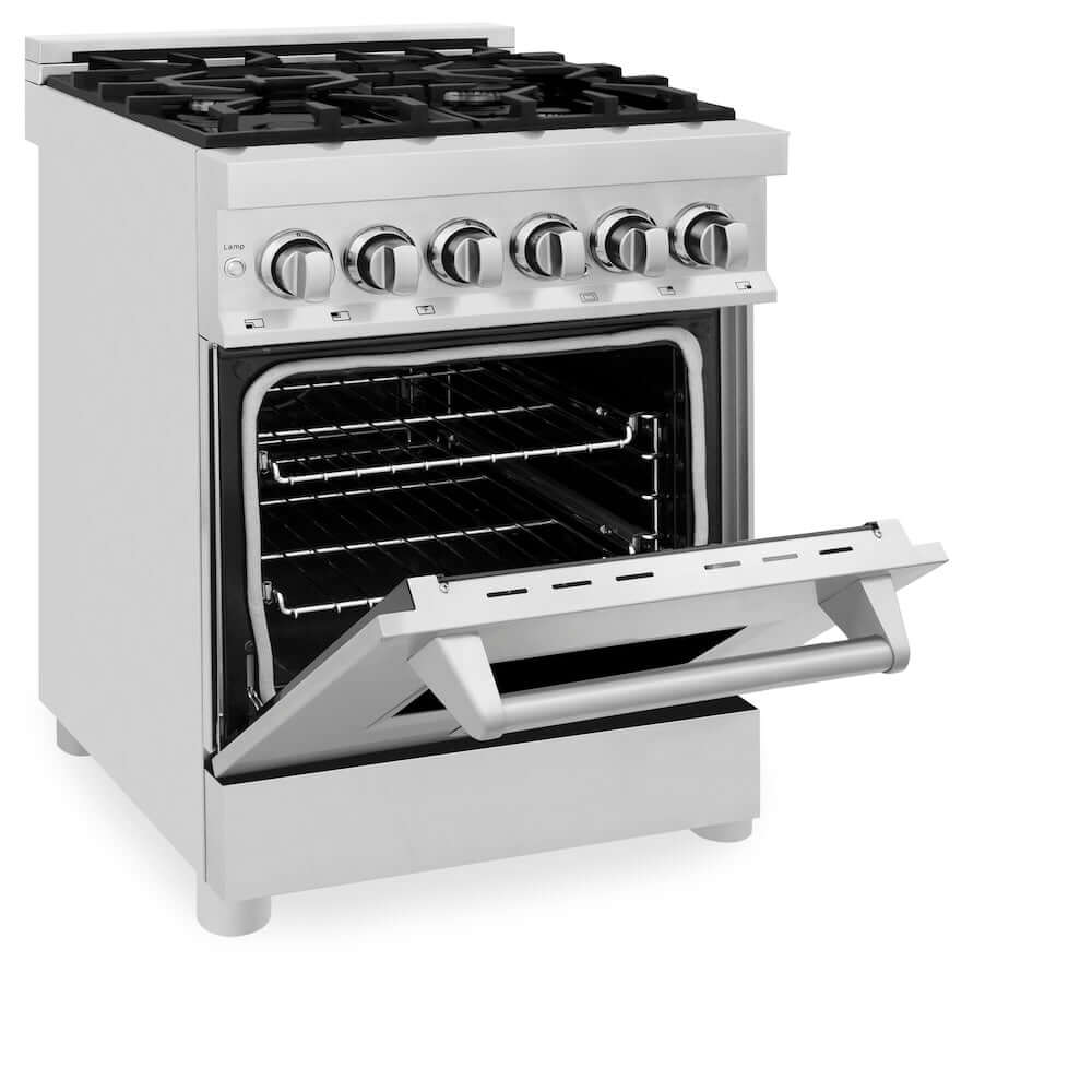 ZLINE 24 in. 2.8 cu. ft. Dual Fuel Range with Gas Stove and Electric Oven in Stainless Steel (RA24)
