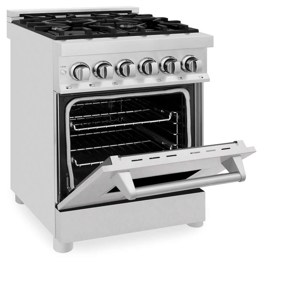ZLINE 24 in. 2.8 cu. ft. Dual Fuel Range with Gas Stove and Electric Oven in Fingerprint Resistant Stainless Steel (RA-SN-24)