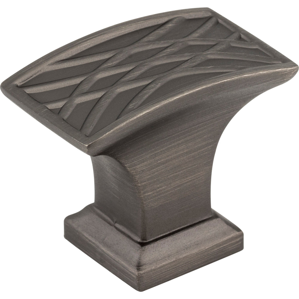 Rectangle Geometric Pattern Aberdeen Cabinet Knob by Jeffrey Alexander - Brushed Pewter
