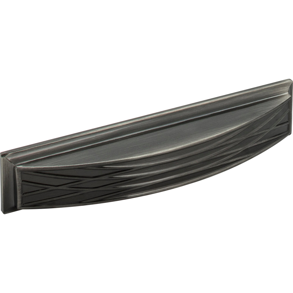 Square Geometric Pattern Aberdeen Cabinet Cup Pull by Jeffrey Alexander - Brushed Black Nickel