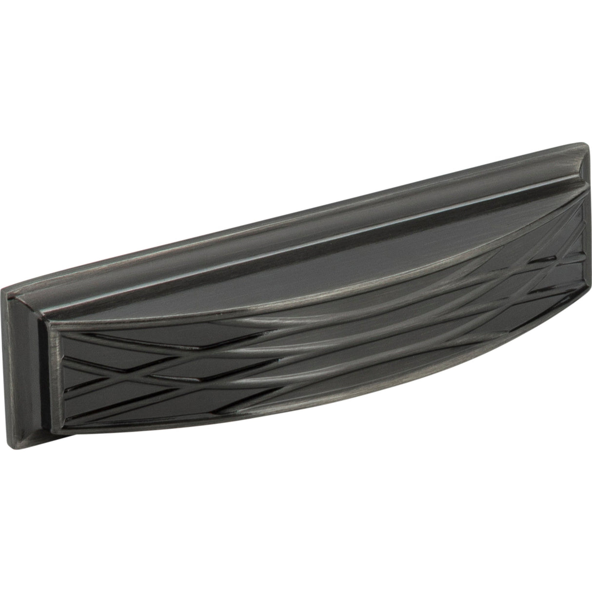 Square Geometric Pattern Aberdeen Cabinet Cup Pull by Jeffrey Alexander - Brushed Black Nickel