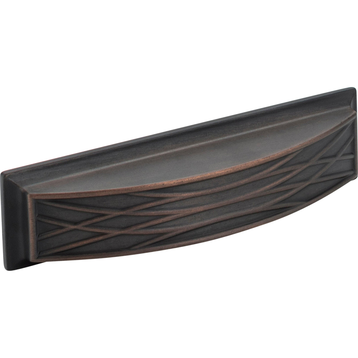 Square Geometric Pattern Aberdeen Cabinet Cup Pull by Jeffrey Alexander - Brushed Oil Rubbed Bronze