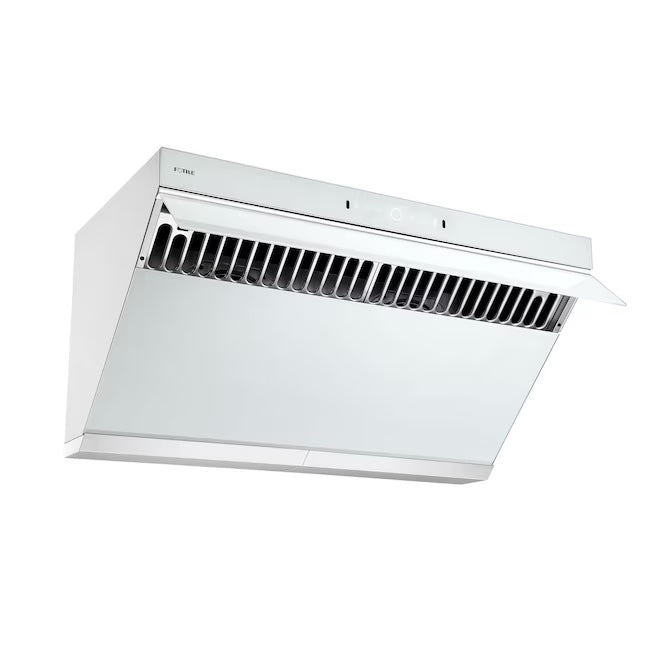 Fotile Slant Vent Series 36 in. 1000 CFM Wall Mount Range Hood with Motion and Touch Activation in White Schott Glass (JQG9006-W)