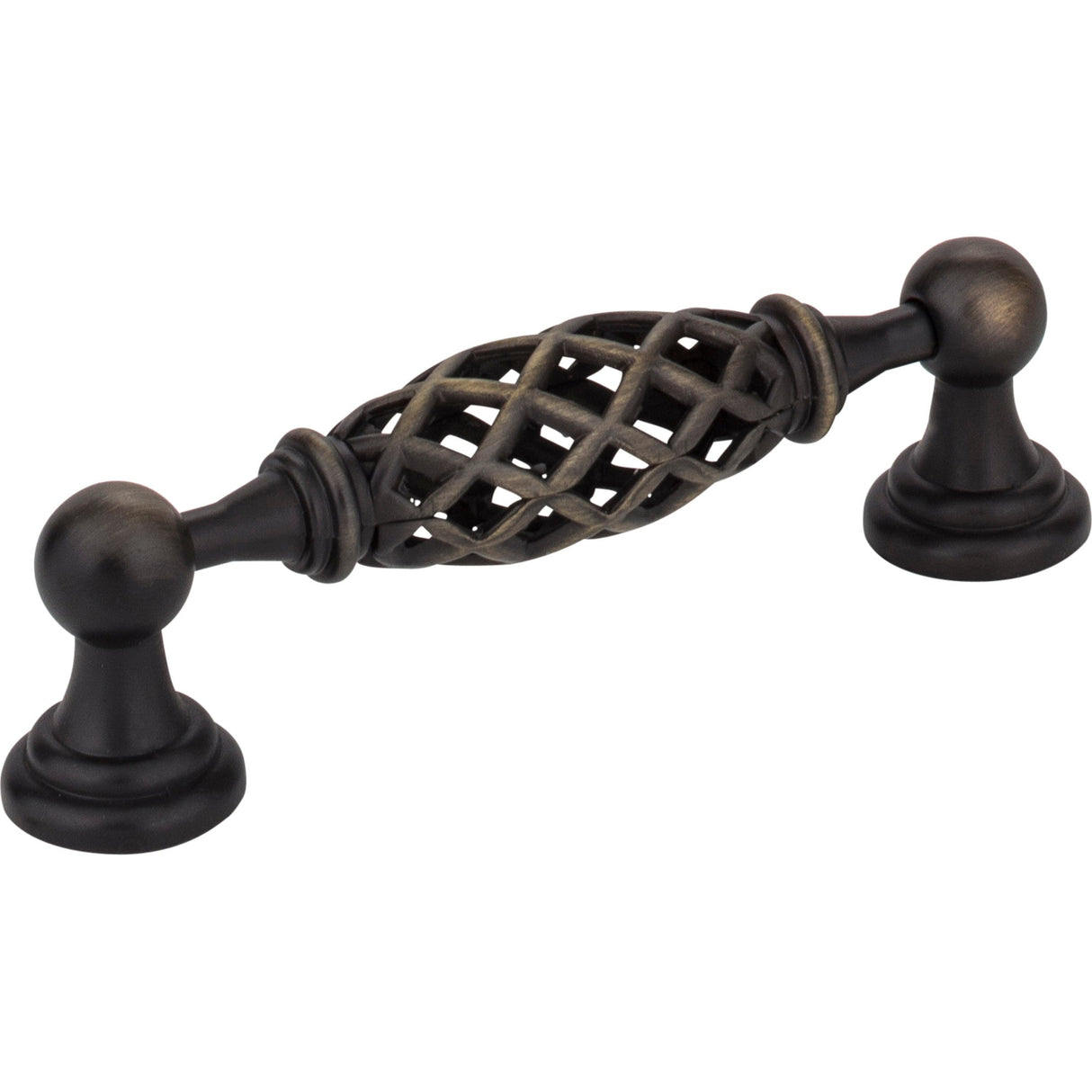 Birdcage Tuscany Cabinet Pull by Jeffrey Alexander - Antique Brushed Satin Brass