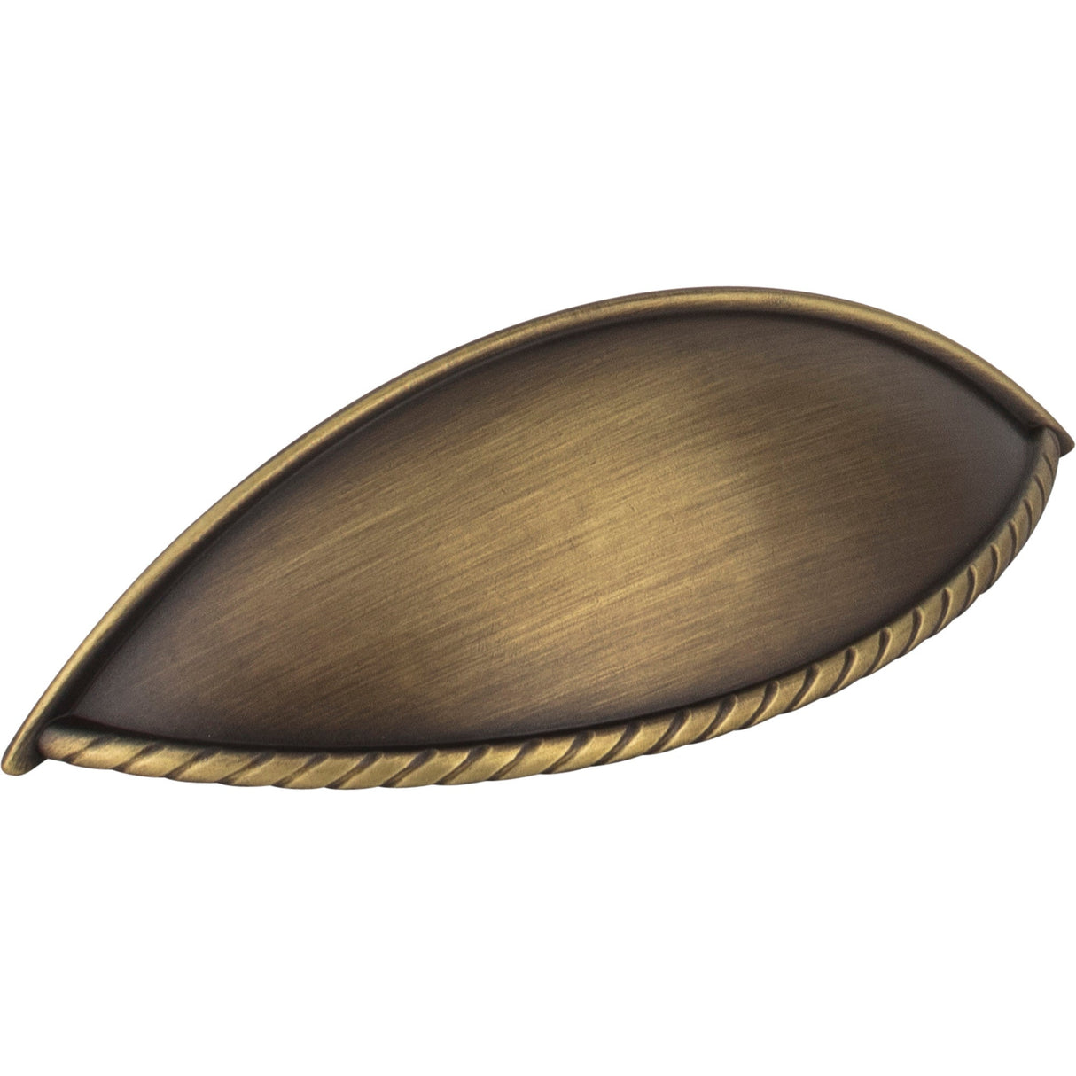 Lenoir Cabinet Cup Pull by Jeffrey Alexander - Antique Brushed Satin Brass