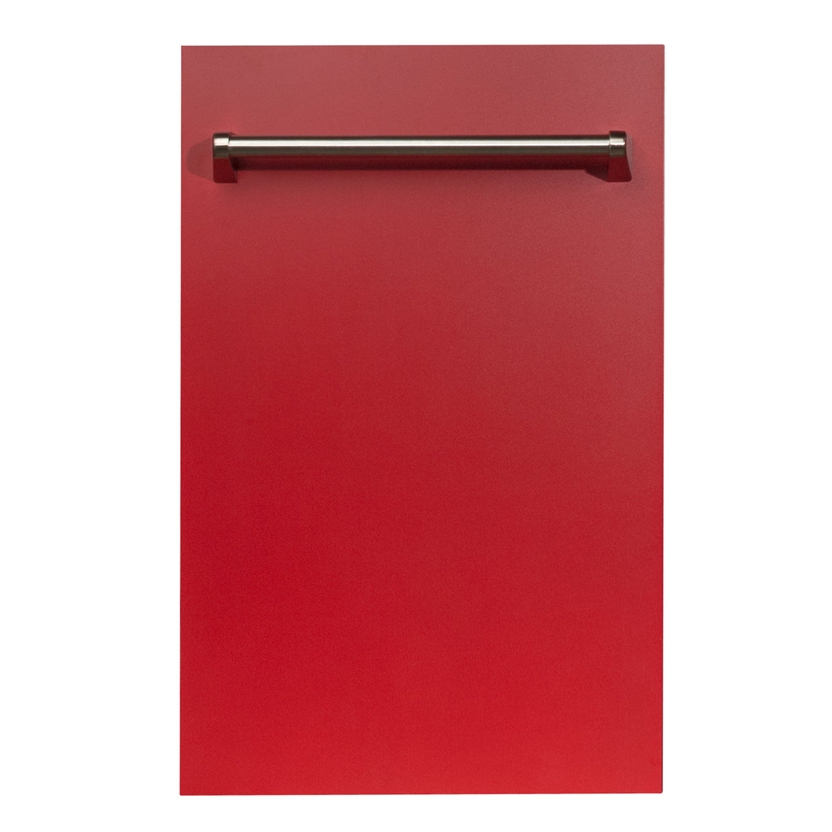ZLINE 18 in. Compact Top Control Dishwasher with Red Matte Panel and Traditional Handle, 52dBa (DW-RM-18)