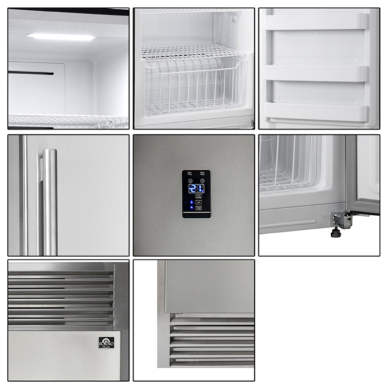 Forno 2-Piece Stainless Steel Kitchen Package with 60 in. Professional Refrigerator and 48 in. All Gas Range (FFFFD1933-60S +FFSGS6244-48)