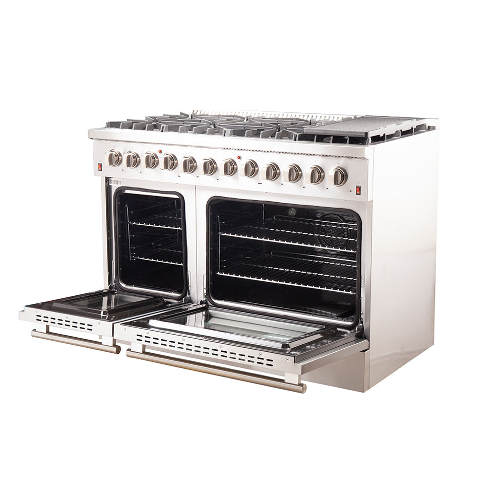 Forno 2-Piece Stainless Steel Kitchen Package with 60 in. Professional Refrigerator and 48 in. All Gas Range (FFFFD1933-60S +FFSGS6244-48)