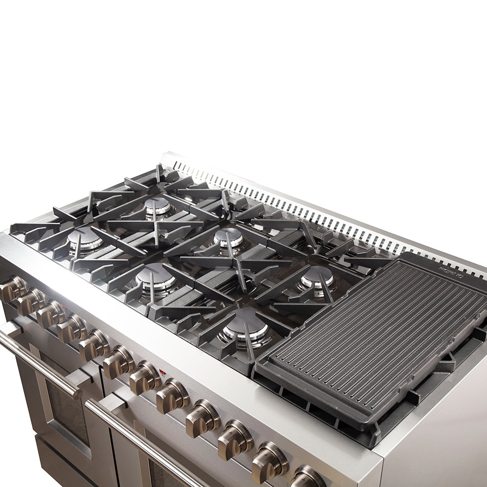 Forno 2-Piece Stainless Steel Kitchen Package with 60 in. Professional Refrigerator and 48 in. All Gas Range (FFFFD1933-60S +FFSGS6244-48)