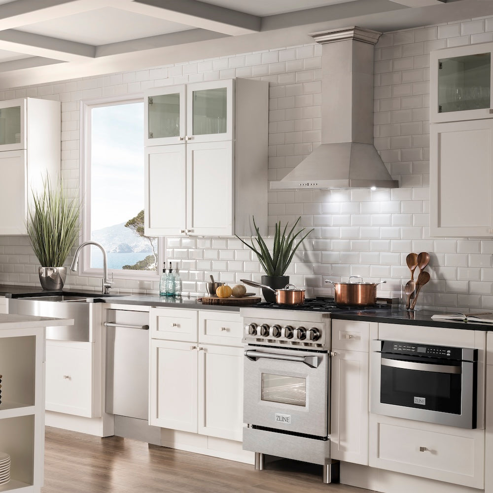 ZLINE 24 in. 2.8 cu. ft. Dual Fuel Range with Gas Stove and Electric Oven in Stainless Steel (RA24)