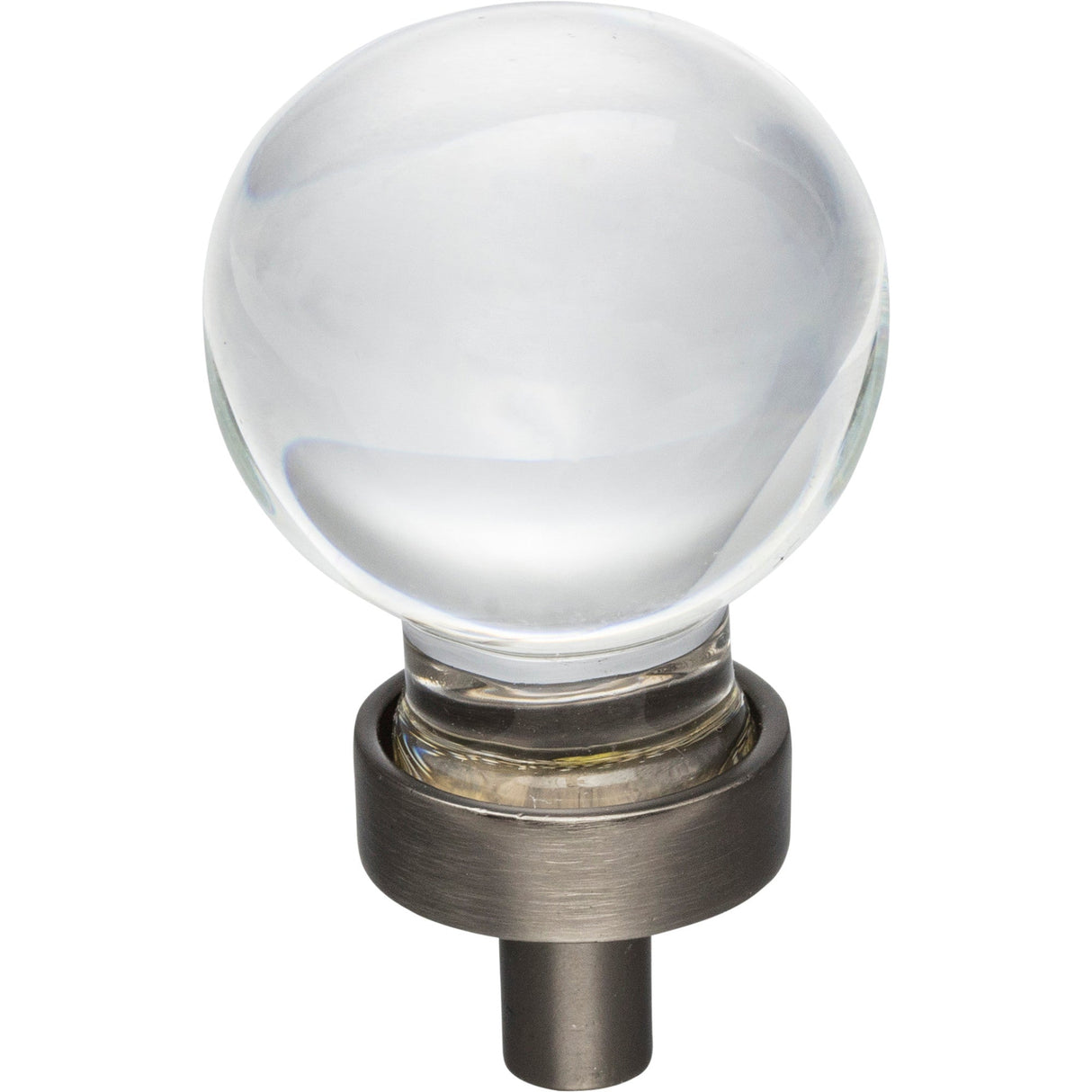 Sphere Glass Harlow Cabinet Knob by Jeffrey Alexander - Brushed Pewter