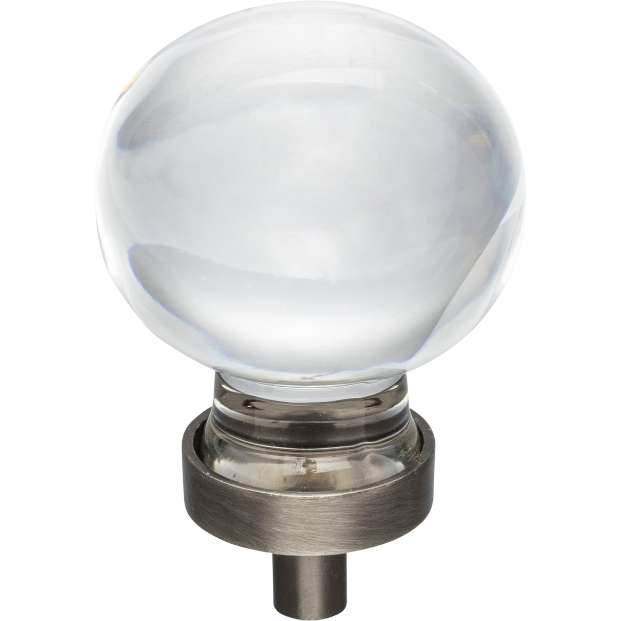 Sphere Glass Harlow Cabinet Knob by Jeffrey Alexander - Brushed Pewter