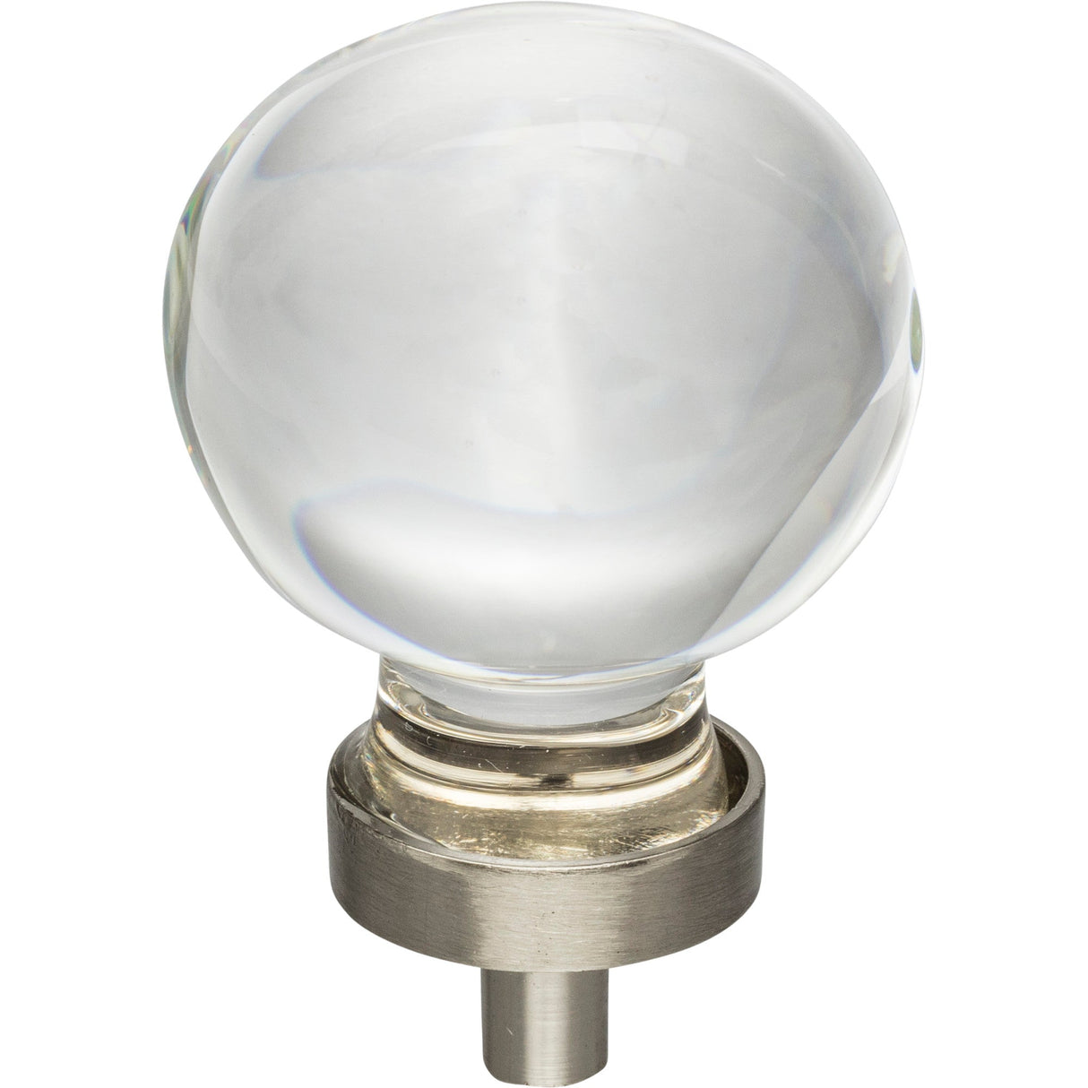 Sphere Glass Harlow Cabinet Knob by Jeffrey Alexander - Satin Nickel