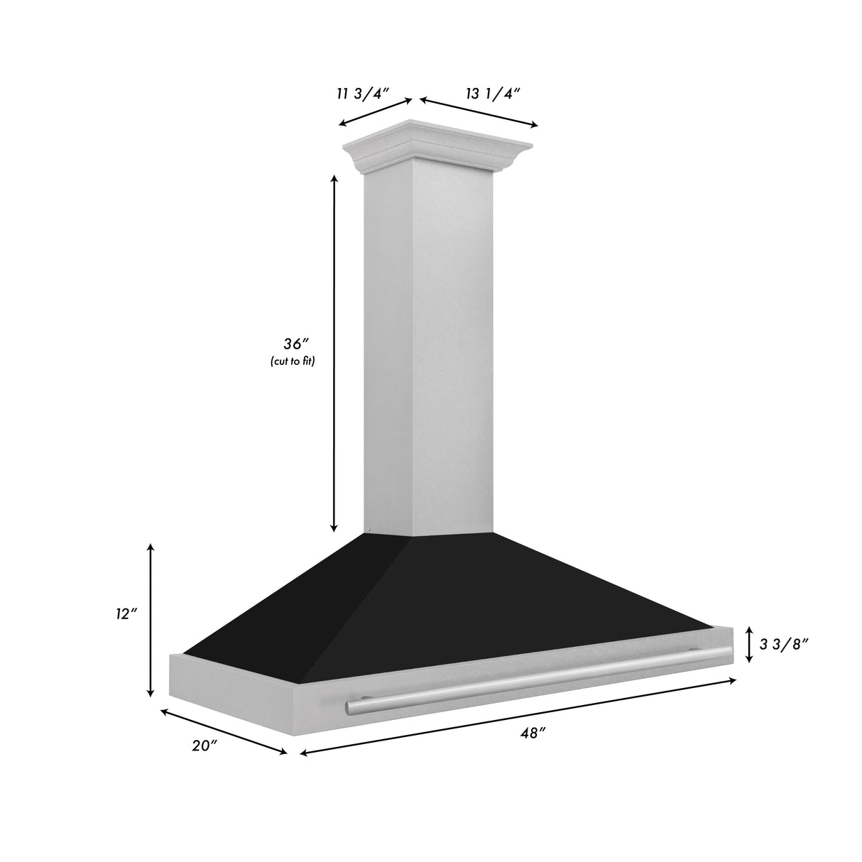 ZLINE 48 in. Fingerprint Resistant Stainless Steel Range Hood with Stainless Steel Handle (KB4SNX-48)