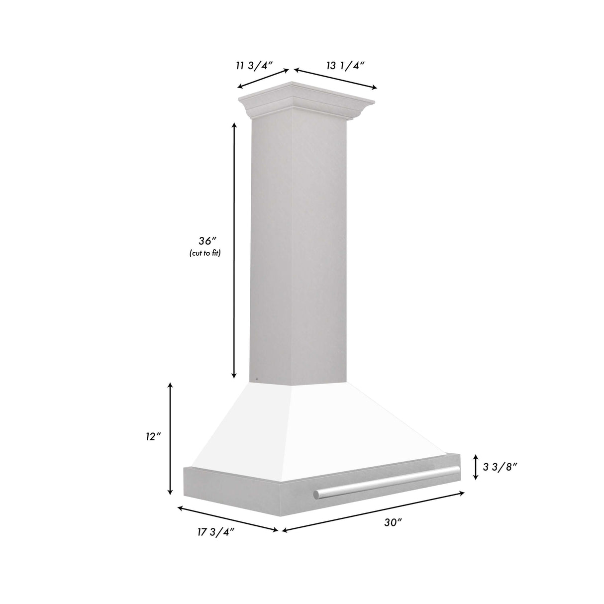ZLINE 30 in. Fingerprint Resistant Stainless Steel Range Hood with Stainless Steel Handle (KB4SNX-30)