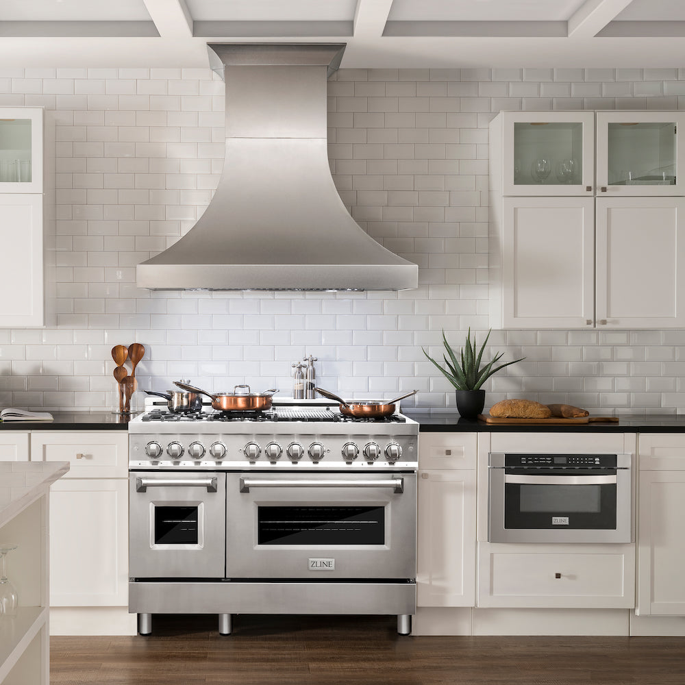 ZLINE 48 in. Professional Dual Fuel Range in Stainless Steel with Brass Burners (RA-BR-48)