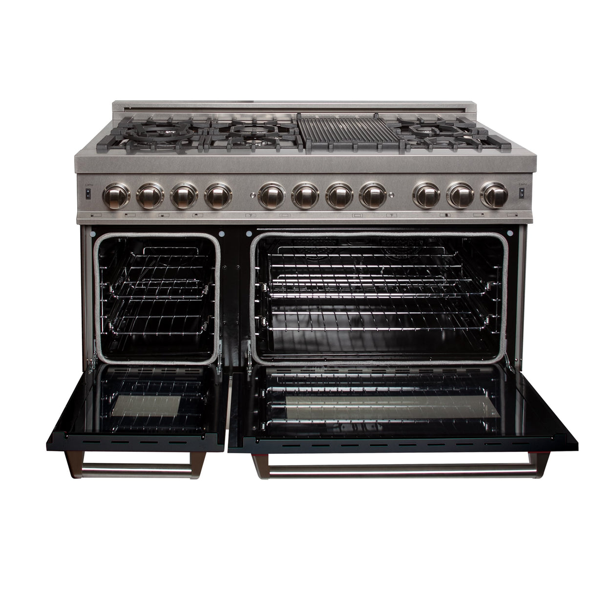 ZLINE 36 in. Professional Dual Fuel Range in Fingerprint Resistant Stainless Steel with Black Matte Door(RAS-BLM-48)