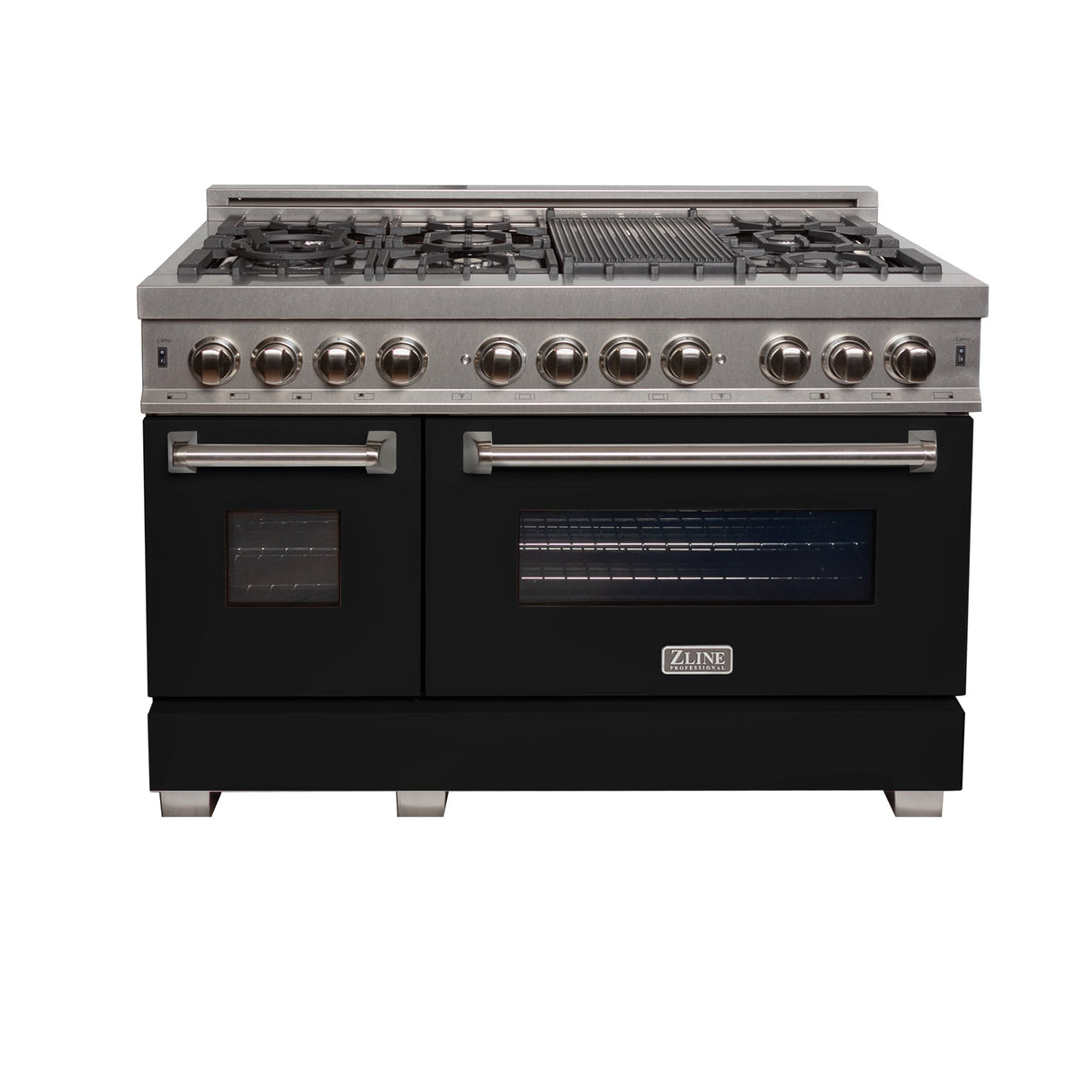 ZLINE 36 in. Professional Dual Fuel Range in Fingerprint Resistant Stainless Steel with Black Matte Door(RAS-BLM-48)