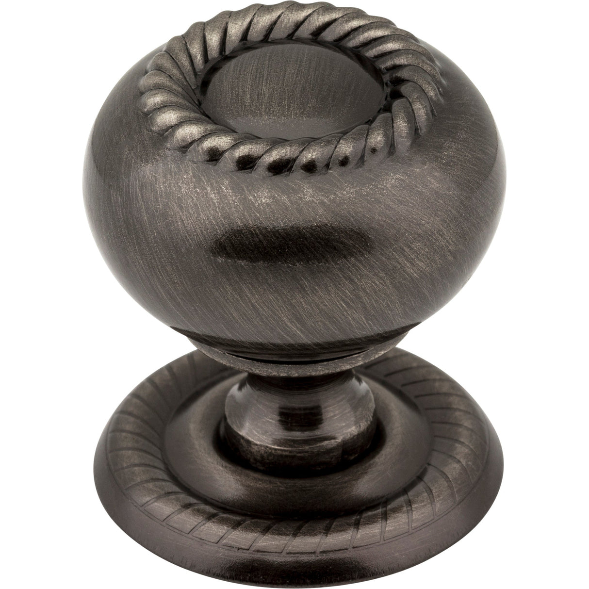 Rope Rhodes Cabinet Knob by Jeffrey Alexander - Brushed Black Nickel