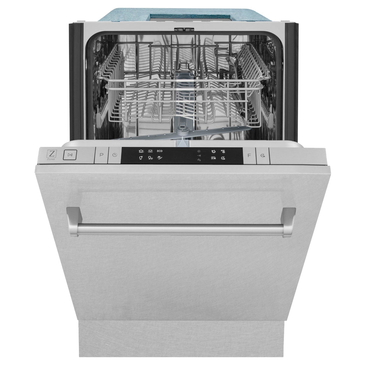 ZLINE 18 in. Compact Top Control Dishwasher with Fingerprint Resistant Panel and Traditional Handle, 52dBa (DW-SN-H-18)