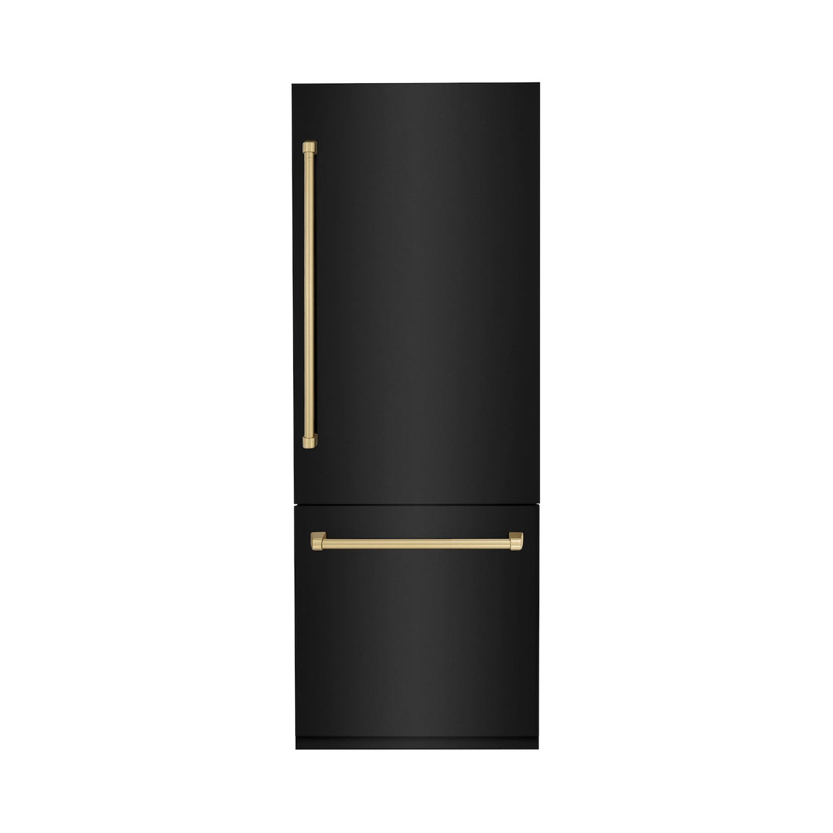 ZLINE 30 in. Autograph Edition 16.1 cu. ft. Built-in 2-Door Bottom Freezer Refrigerator with Internal Water and Ice Dispenser in Black Stainless Steel with Champagne Bronze Accents (RBIVZ-BS-30-CB)