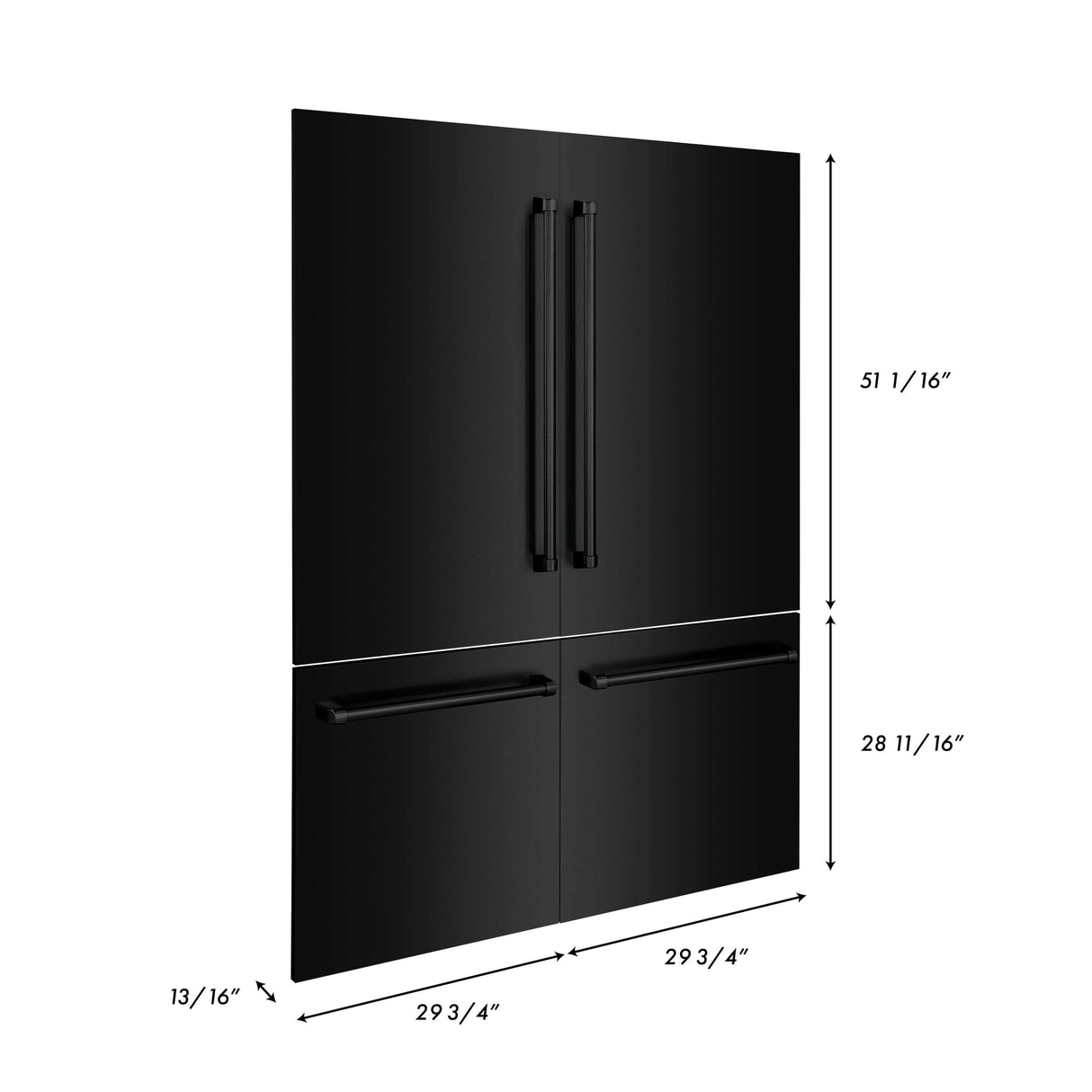 Panels & Handles Only- ZLINE 60 in. Refrigerator Panels in Black Stainless Steel for a 60 in. Built-in Refrigerator (RPBIV-BS-60)