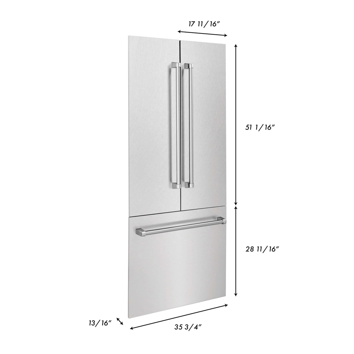 Panels & Handles Only- ZLINE 36 in. Refrigerator Panels in Fingerprint Resistant Stainless Steel for a 36 in. Built-in Refrigerator (RPBIV-SN-36)