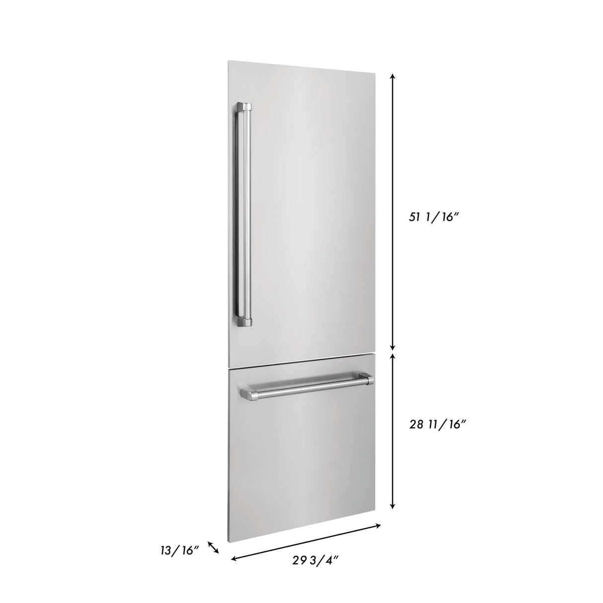 Panels & Handles Only- ZLINE 30 in. Refrigerator Panels in Stainless Steel for a 30 in. Built-in Refrigerator (RPBIV-304-30)
