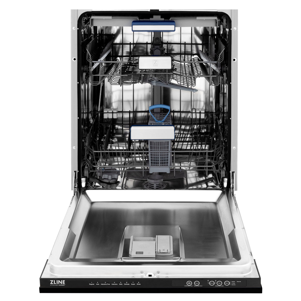 ZLINE 24" Tallac Series 3rd Rack Dishwasher with Matte Black Panel and Traditional Handle, 51dBa (DWV-BLM-24)