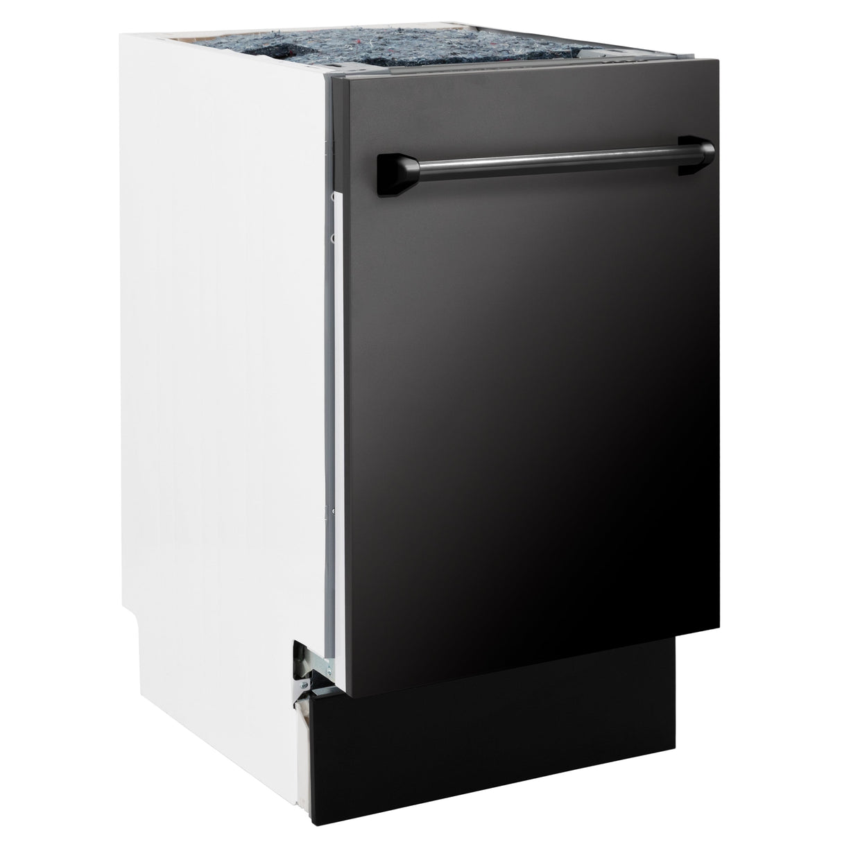 ZLINE 18 in. Tallac Series 3rd Rack Top Control Dishwasher with a Stainless Steel Tub and Black Stainless Panel, 51dBa (DWV-BS-18)