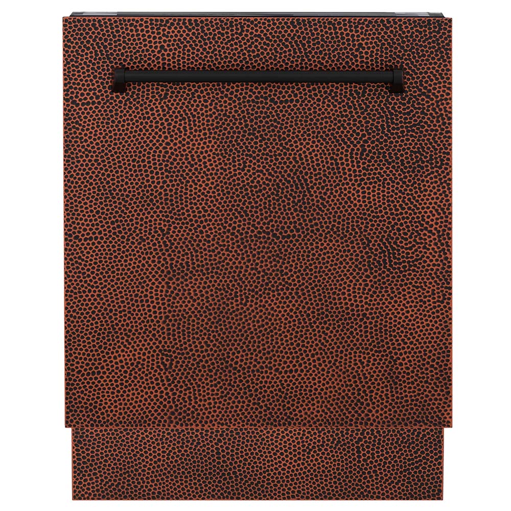 ZLINE 24" Tallac Series 3rd Rack Dishwasher with Hand-Hammered Copper Panel and Traditional Handle, 51dBa (DWV-HH-24)
