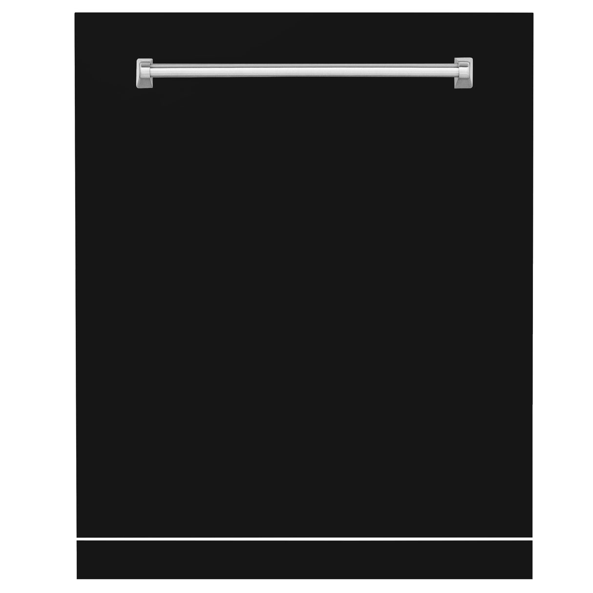 ZLINE 24" Monument Dishwasher Panel with Traditional Handle in Black Matte with Kickplate