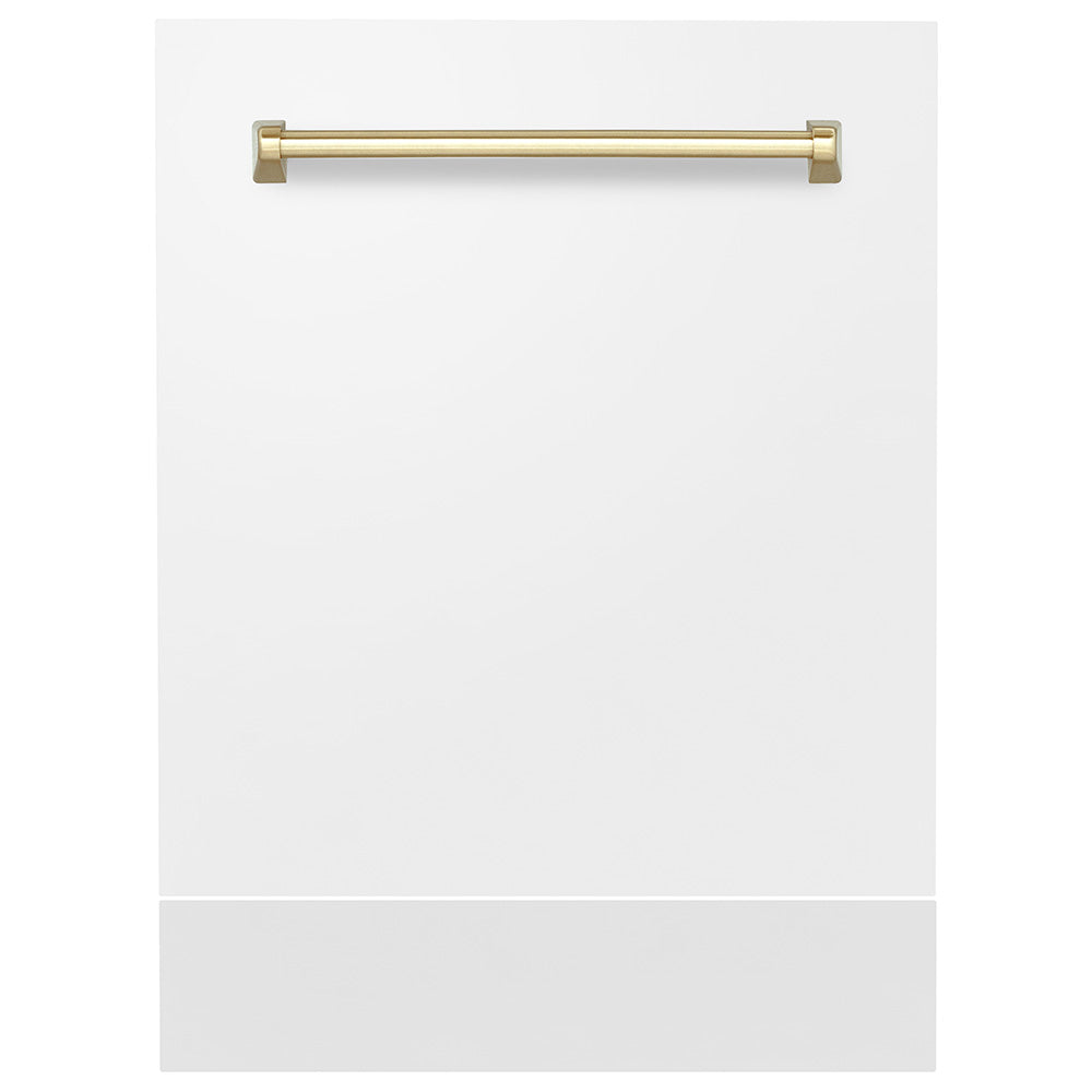 ZLINE 24 in. Autograph Edition Tallac Dishwasher Panel in White Matte with Accented Handle (DPVZ-WM-24)