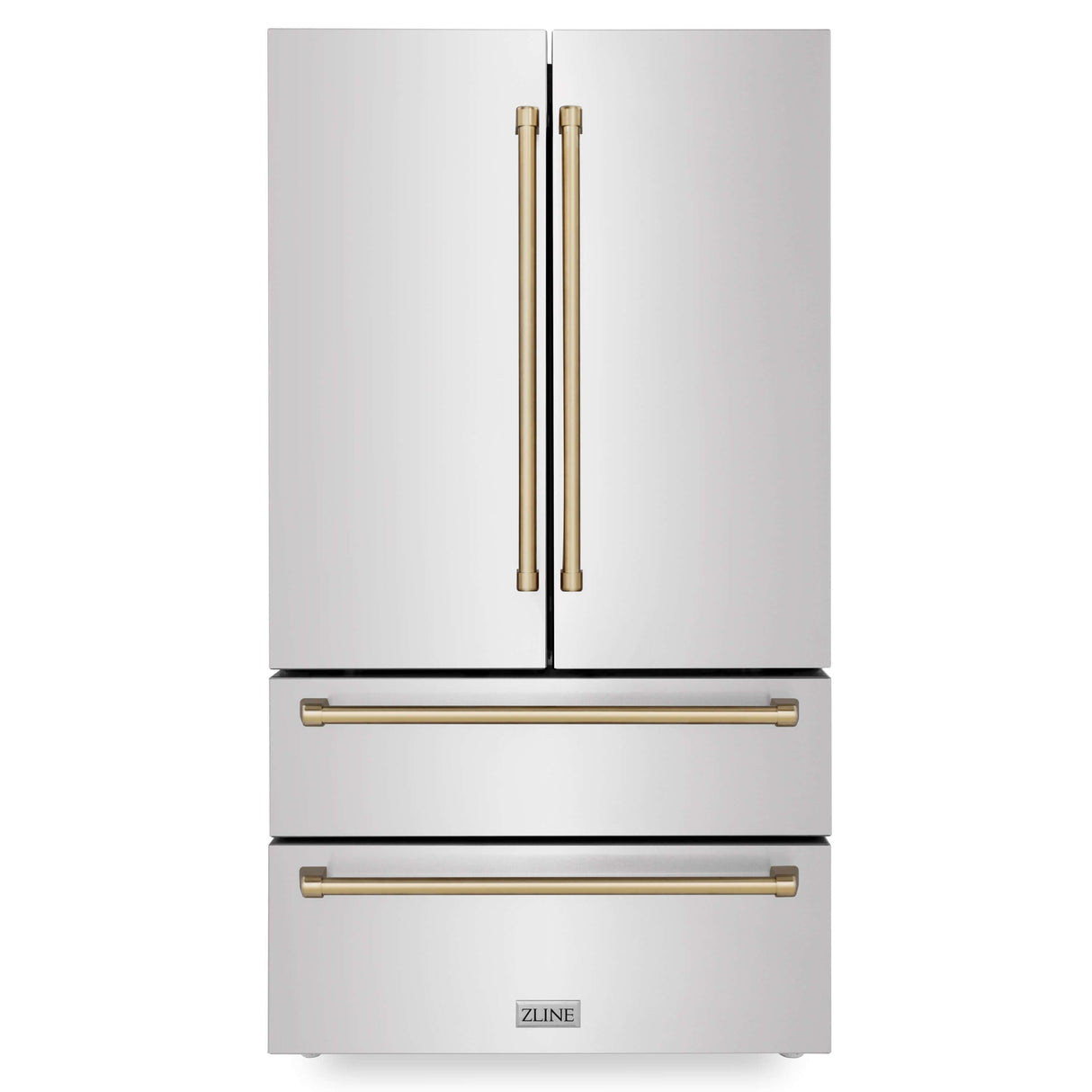 ZLINE 30 in. Autograph Edition Kitchen Package with Stainless Steel Dual Fuel Range, Range Hood, Dishwasher and Refrigeration with Champagne Bronze Accents (4KAPR-RARHDWM30-CB)