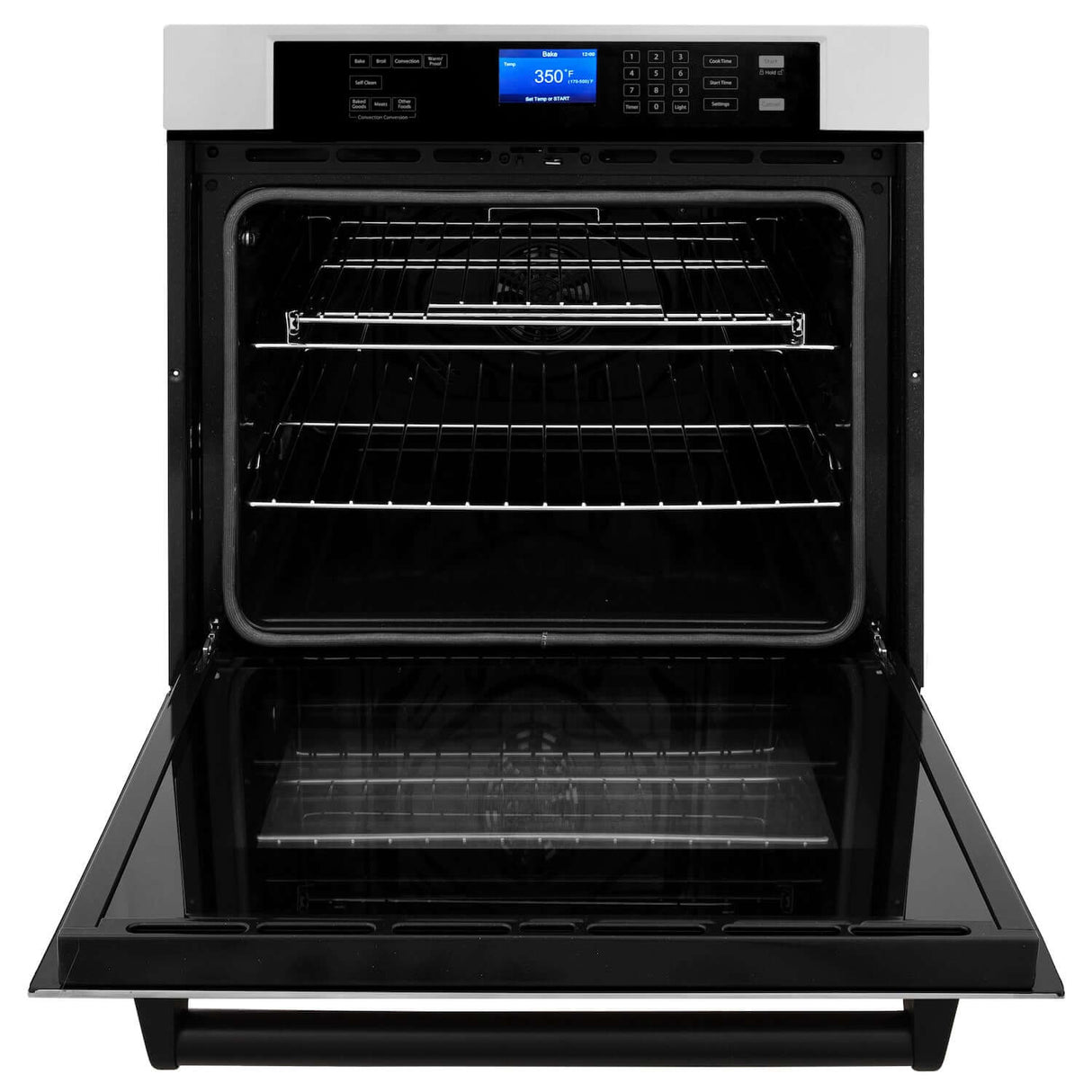 ZLINE 30 in. Autograph Edition Electric Single Wall Oven with Self Clean and True Convection in Stainless Steel and Matte Black Accents (AWSZ-30-MB)