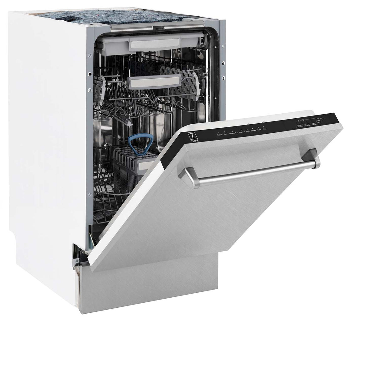 ZLINE 18 in. Tallac Series 3rd Rack Top Control Dishwasher in a Stainless Steel Tub with Fingerprint Resistant Stainless Steel Panel, 51dBa (DWV-SN-18)