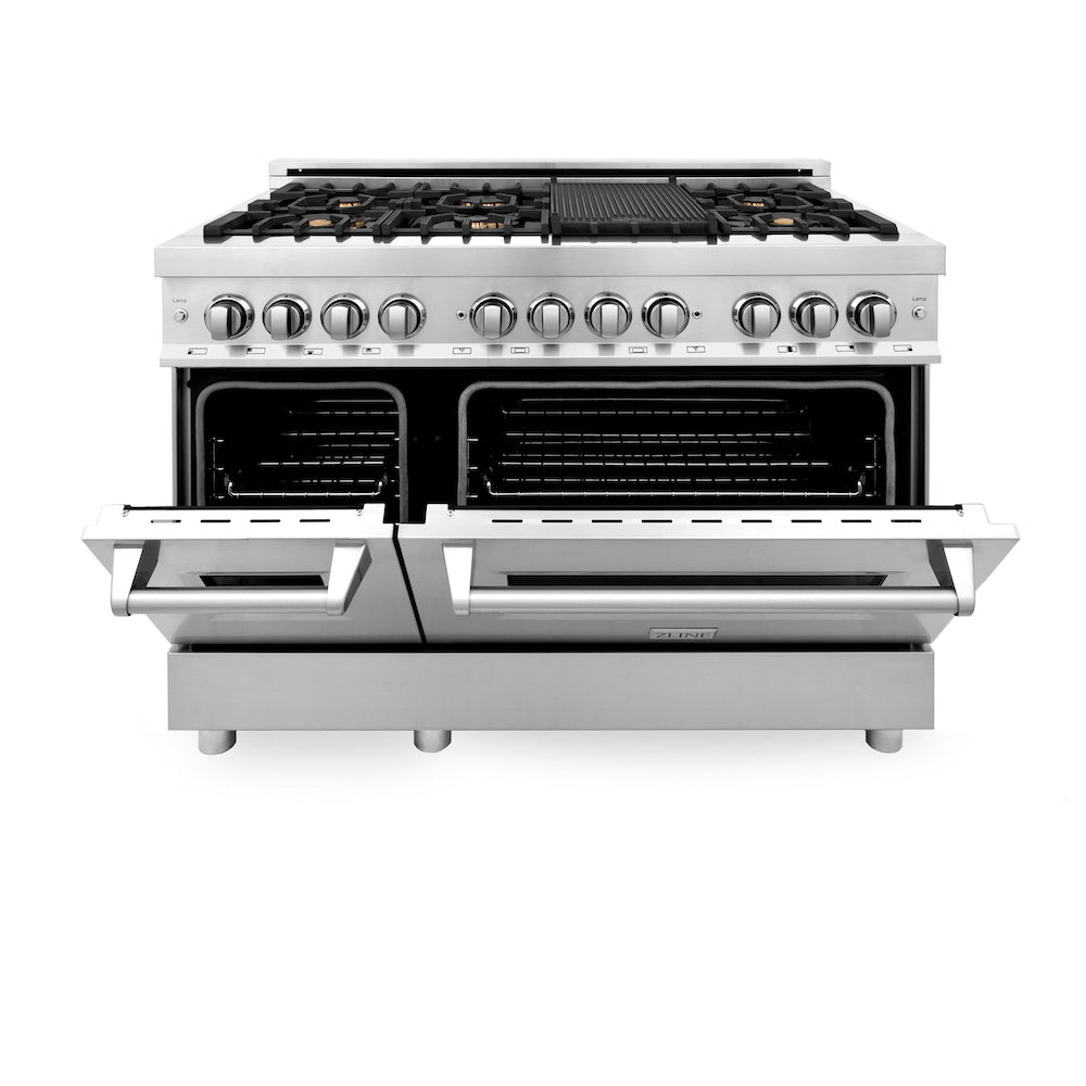 ZLINE 48 in. Professional Dual Fuel Range in Stainless Steel with Brass Burners (RA-BR-48)