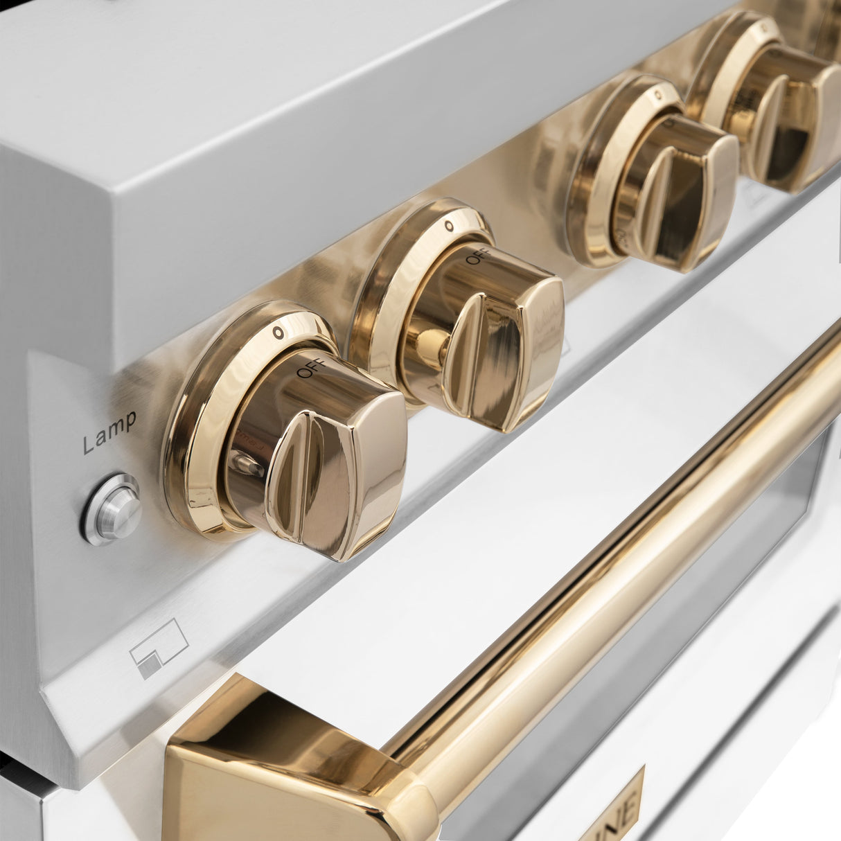 ZLINE 36 in. Autograph Edition Kitchen Package with Stainless Steel Dual Fuel Range with White Matte Door and Range Hood with Polished Gold Accents (2AKP-RAWMRH36-G)