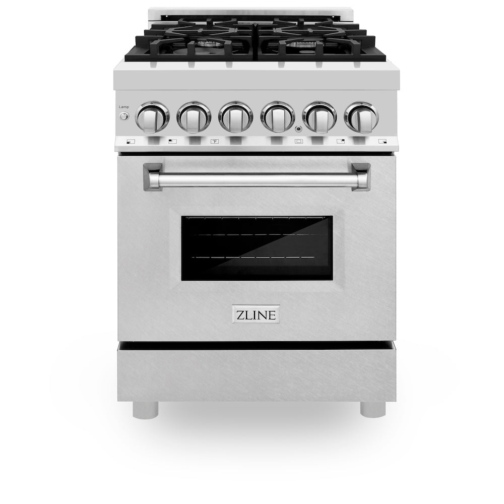 ZLINE 24 in. 2.8 cu. ft. Dual Fuel Range with Gas Stove and Electric Oven in Stainless Steel (RA24)