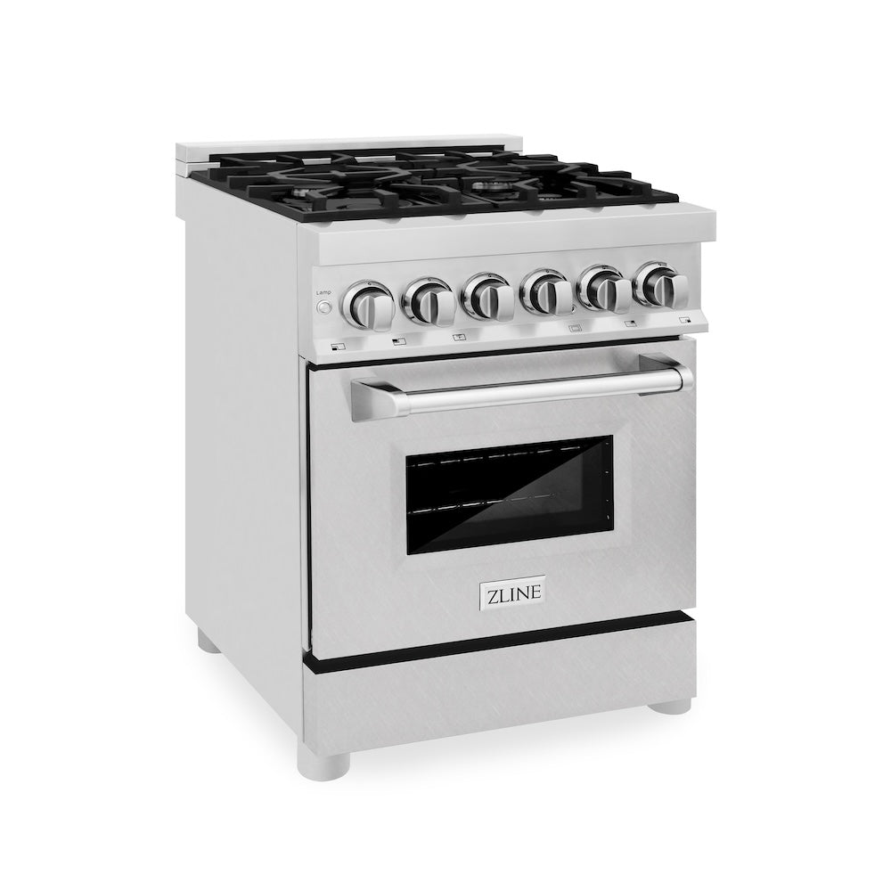 ZLINE 24 in. 2.8 cu. ft. Dual Fuel Range with Gas Stove and Electric Oven in Stainless Steel (RA24)