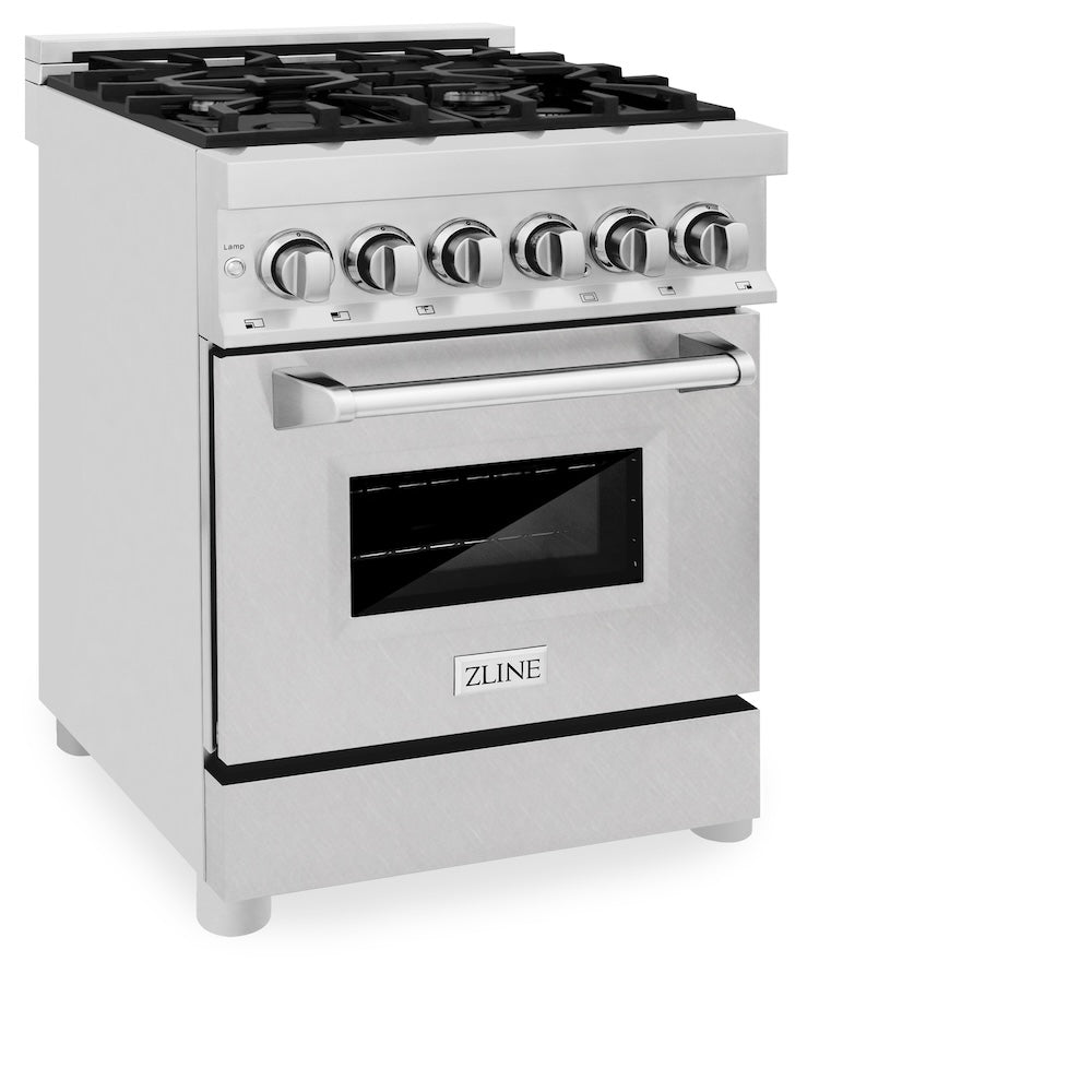 ZLINE 24 in. 2.8 cu. ft. Dual Fuel Range with Gas Stove and Electric Oven in Stainless Steel (RA24)