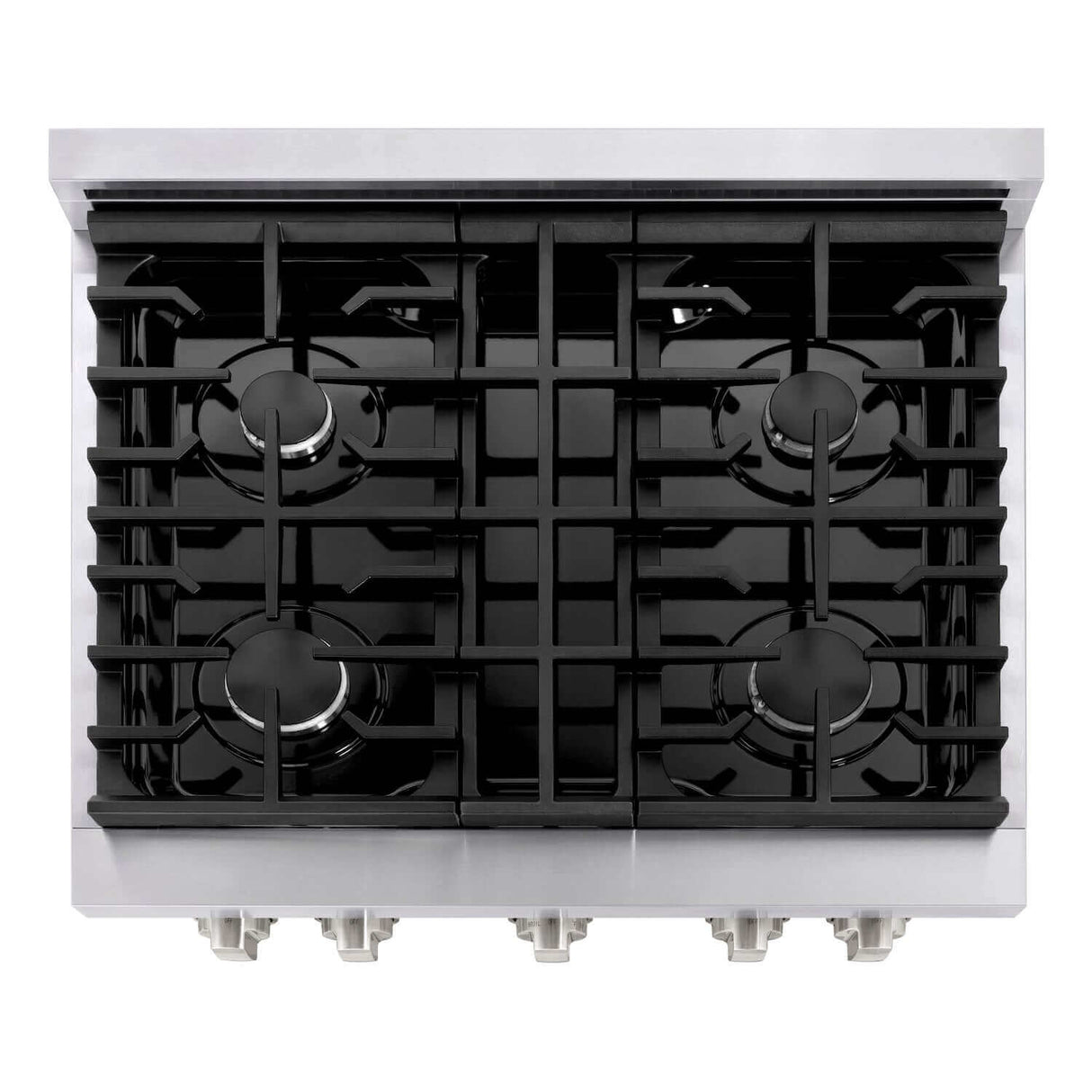ZLINE 30 in. Kitchen Package Stainless Steel Gas Range and Over The Range Microwave with Traditional Handle (2KP-SGROTRH30)