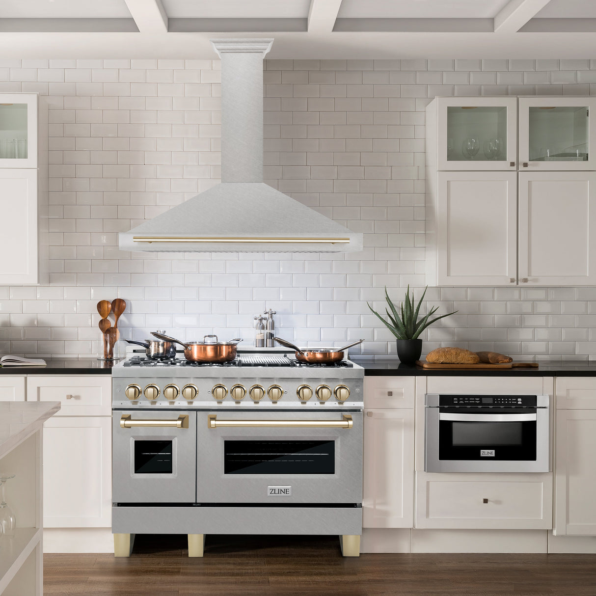 ZLINE 48 in. Autograph Edition Fingerprint Resistant Stainless Steel Range Hood with Accents (KB4SNZ-48)